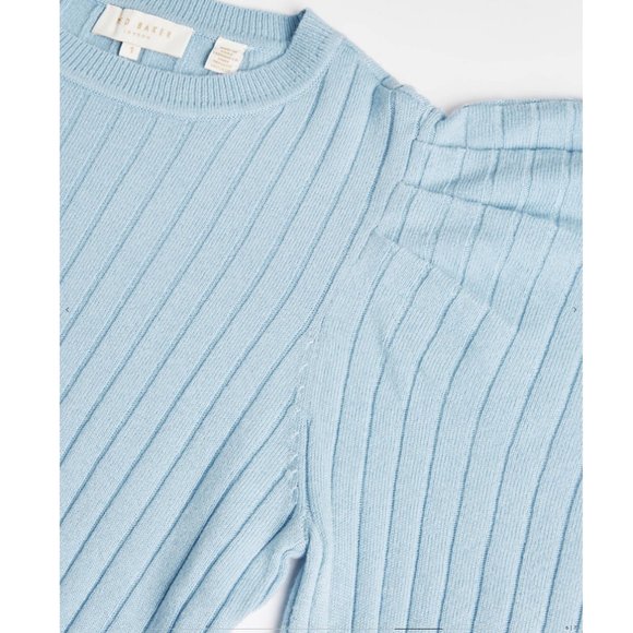Ted Baker Bubless Extreme Sleeve Knit Sweater light blue size 1 nwt - Picture 5 of 13